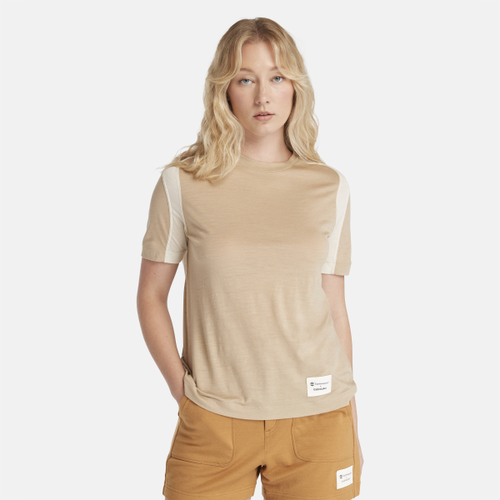 T-shirt x Icebreaker Merino ZoneKnit da Donna in beige, Donna, Beige, Taglia: XL - Timberland - Modalova