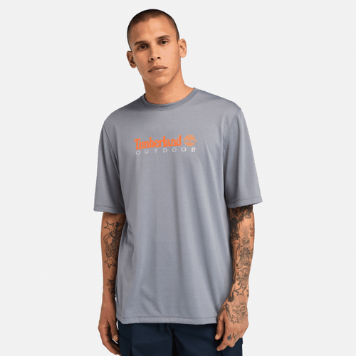 T-Shirt mit Outdoor-Grafik und UV-Schutz für Herren in Dunkelgrau, Mann, , Größe: S - Timberland - Modalova
