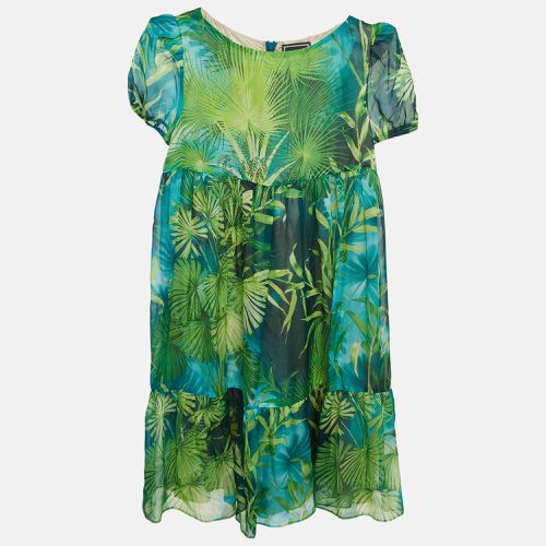 Leaf Print Silk Chiffon Dress (12 Yrs) - Versace - Modalova