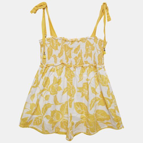 White/ Printed Cotton Playsuit (10 Yrs) - Zimmermann - Modalova