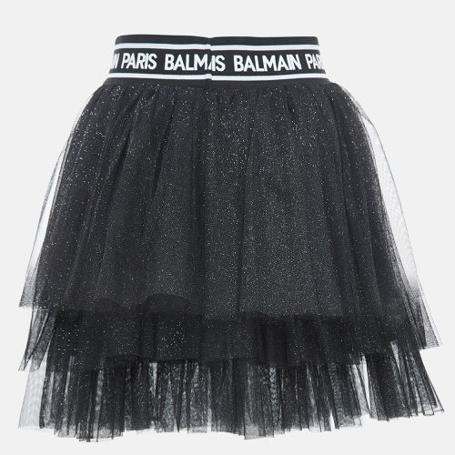 Glitter Tulle Tiered Skirt (14 Yrs) - Balmain - Modalova