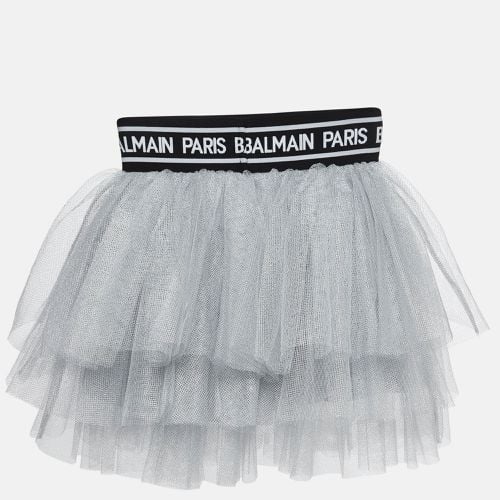 Silver Tulle Tiered Skirt (10 Yrs) - Balmain - Modalova