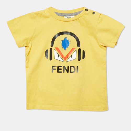 Kids Monster Eye Print Cotton T-Shirt Size 12M - Fendi - Modalova