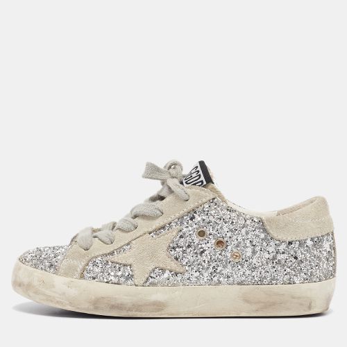 Silver/ Glitter and Suede Hi Star Low-Top Sneakers Size 30 - Golden Goose - Modalova