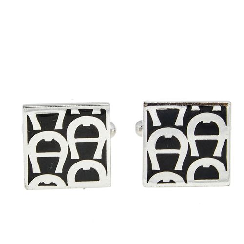 Enamel Logo Square Cufflinks - Aigner - Modalova