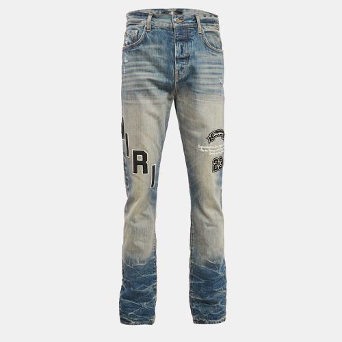 Distressed Denim Applique Detail Jeans S Waist 30" - Amiri - Modalova