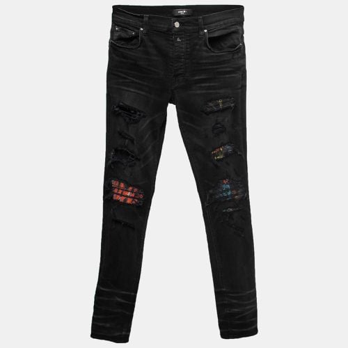 Distressed Denim Panelled Skinny Jeans M Waist 32" - Amiri - Modalova