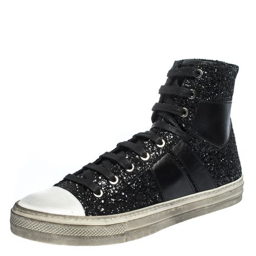 Glitter and Leather Vintage Sunset High Top Sneakers Size 42 - Amiri - Modalova