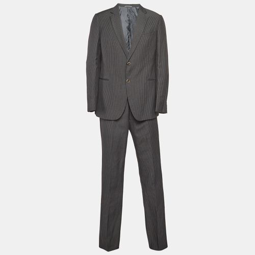 Pinstripe Wool Blend Single Breasted Pants Suit XL - Armani Collezioni - Modalova