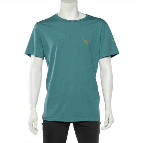 Turquoise Cotton Knit Roundneck T-Shirt XXL - Burberry - Modalova