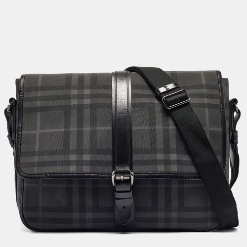 House Check PVC and Leather Messenger Bag - Burberry - Modalova