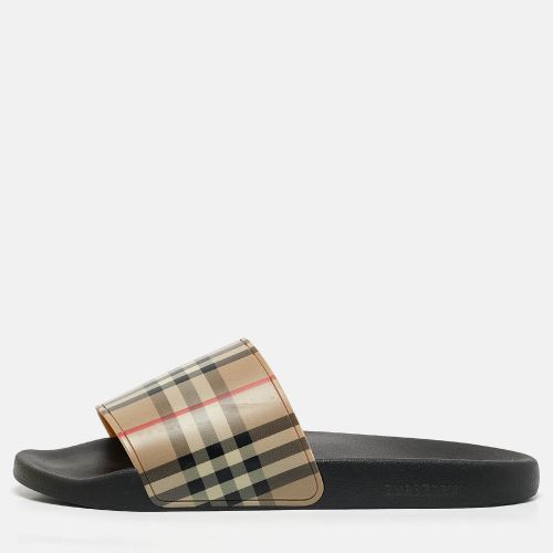 Nova Check Rubber Flat Slides Sandals Size 45 - Burberry - Modalova