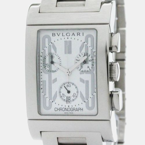 Stainless Steel Rettangolo Quartz Men's Wristwatch 49 mm - Bvlgari - Modalova