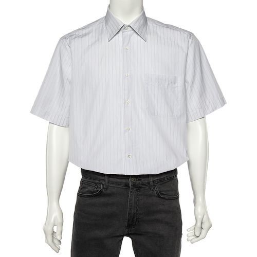 Striped Cotton Short Sleeve Shirt L - Balmain - Modalova