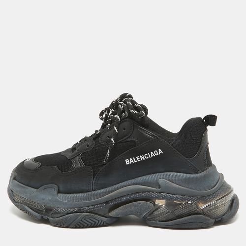 Faux Leather and Mesh Triple S Clear Sole Sneakers Size 41 - Balenciaga - Modalova