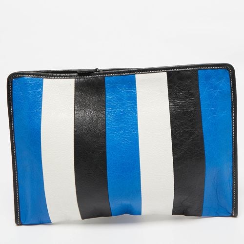 Tricolor Leather Stripe Bazar Pouch - Balenciaga - Modalova