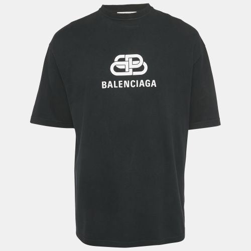 Logo Print Cotton T-Shirt XS - Balenciaga - Modalova