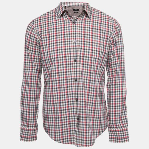 Plaid Cotton Full Sleeve Slim Fit Shirt M - Boss By Hugo Boss - Modalova