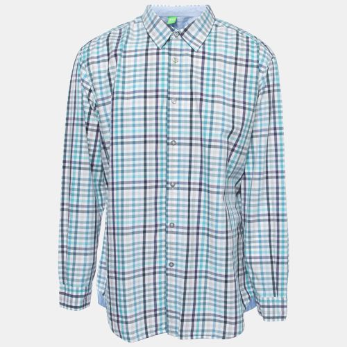 Checked Cotton Button Front Full Sleeve Shirt 3XL - Boss By Hugo Boss - Modalova