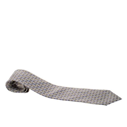 Lattice Foil Print Traditional Silk Tie - Brioni - Modalova