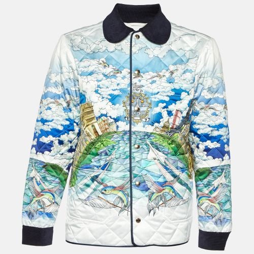 White Printed Stain Le Vol Ideal Quilted Hunting Jacket L - Casablanca - Modalova