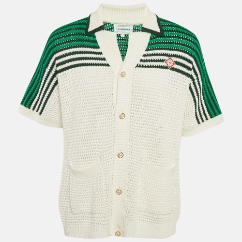 Striped Crochet Short Sleeve Shirt L - Casablanca - Modalova