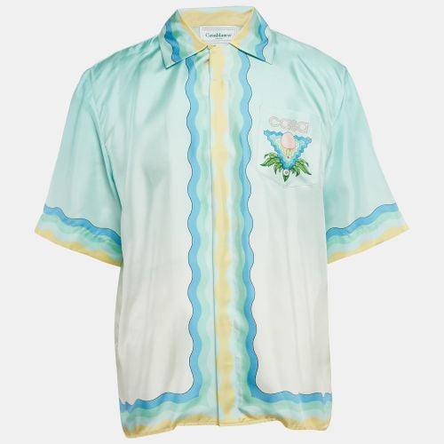 Printed Silk Short Sleeve Shirt L - Casablanca - Modalova