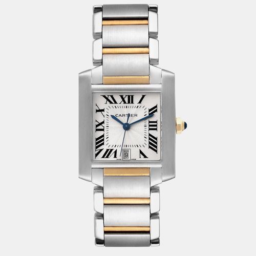 Tank Francaise Steel Yellow Gold Silver Dial Mens Watch W51005Q4 28.0 mm x 32.0 mm - Cartier - Modalova