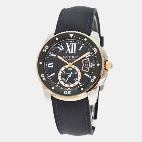 K Rose Gold Stainless Steel Calibre de Automatic Men's Wristwatch 43 mm - Cartier - Modalova