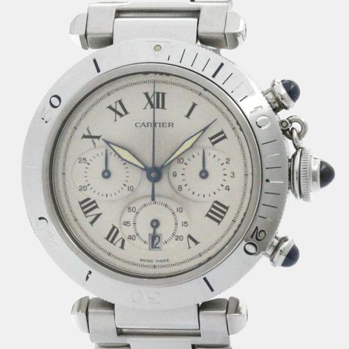 Stainless Steel Pasha Quartz Men's Wristwatch 38 mm - Cartier - Modalova