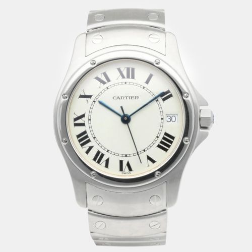 Stainless Steel Santos Cougar 19201 Automatic Men's Wristwatch 33 mm - Cartier - Modalova