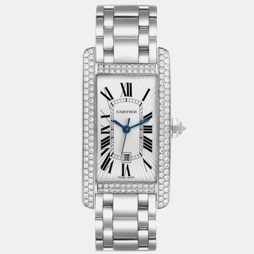 Tank Americaine White Gold Diamond Men's Watch 26.6 mm - Cartier - Modalova