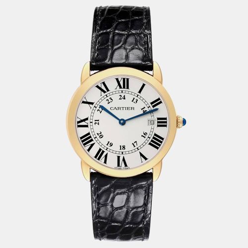 K Yellow Gold Ronde Solo W6700455 Quartz Men's Wristwatch 36 mm - Cartier - Modalova