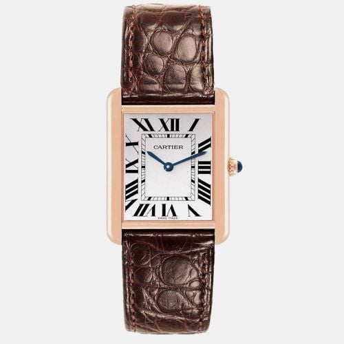 Tank Solo Large Steel Rose Gold Steel Mens Watch W5200025 - Cartier - Modalova