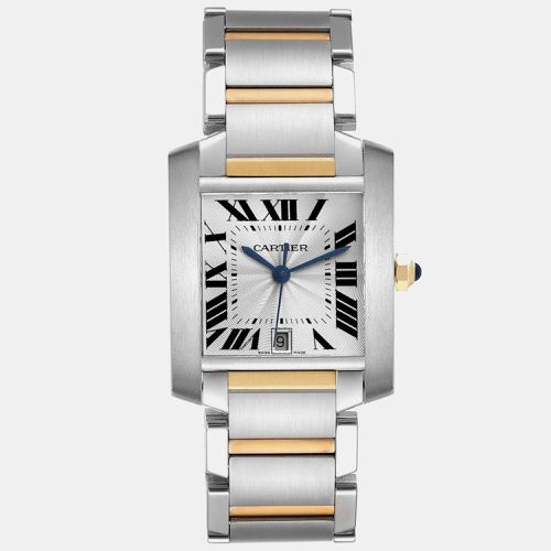 K Yellow Gold Stainless Steel Tank Francaise Automatic Men's Wristwatch 28 mm - Cartier - Modalova