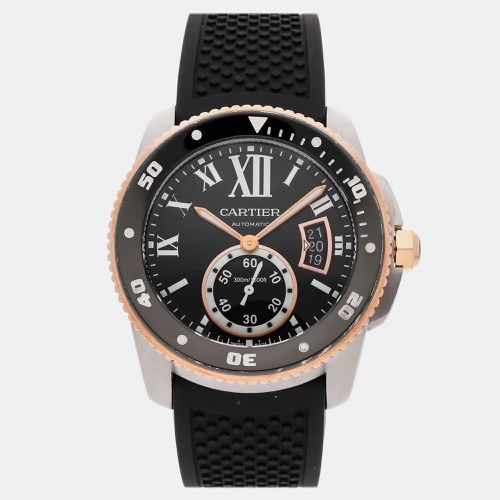 K Rose Gold Stainless Steel Calibre de W7100055 Automatic Men's Wristwatch 42 mm - Cartier - Modalova