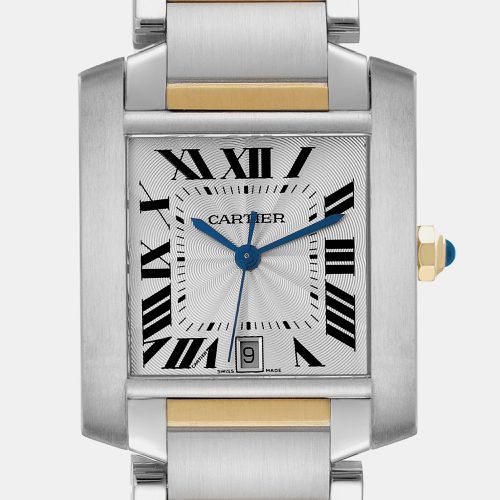 K Yellow Gold Stainless Steel Tank Francaise Automatic Men's Wristwatch 28 mm - Cartier - Modalova