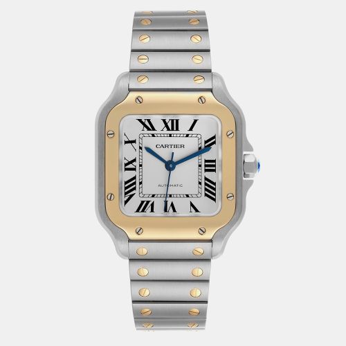 Santos Medium Steel Yellow Gold Mens Watch W2SA0016 35.1 mm x 41.9 mm - Cartier - Modalova