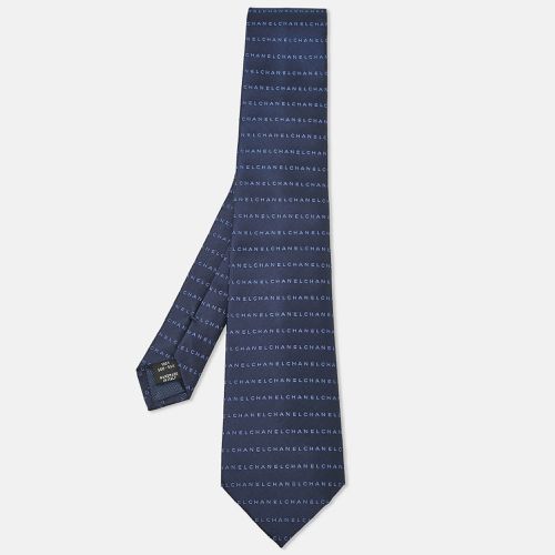 Chanel Blue Logo Pattern Silk Tie - Chanel - Modalova