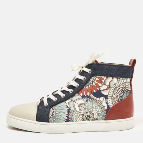 Printed Leather and Denim Louis High Sneakers Size 44 - Christian Louboutin - Modalova