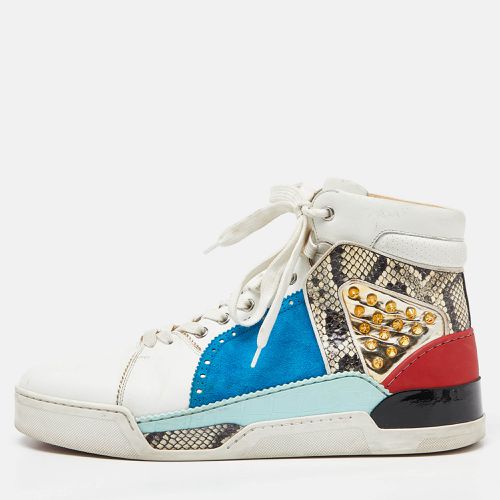 Suede and Python Leather Loubikick High Top Sneakers Size 44.5 - Christian Louboutin - Modalova