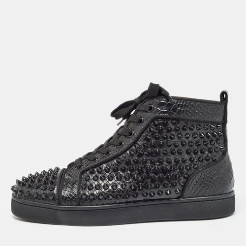 Python Embossed Leather Louis Spikes Sneakers Size 41 - Christian Louboutin - Modalova