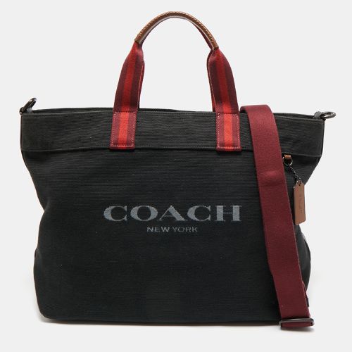 Burgundy Canvas Logo Tote - Coach - Modalova