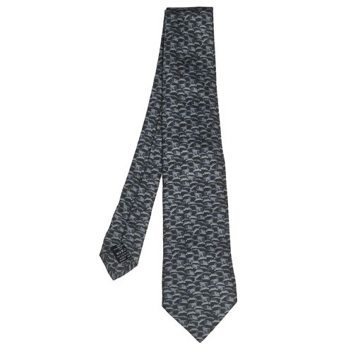 Black Abstract Print Silk Tie - Dunhill - Modalova