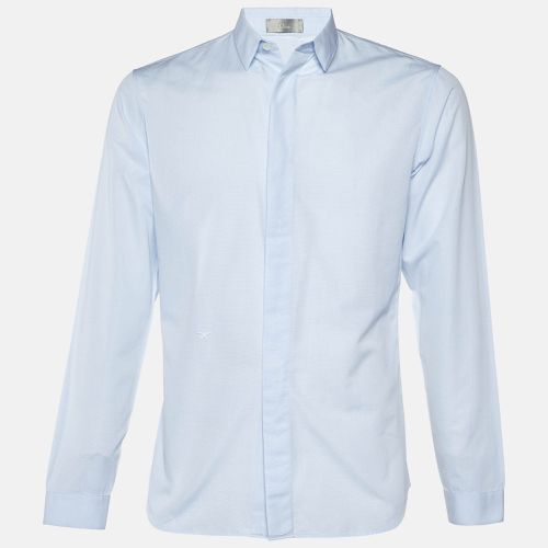 Embroidered Cotton Button Front Shirt M - Dior Homme - Modalova