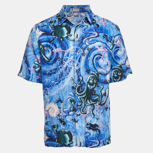 X Kenny Scharf Swirl Sealife Satin Shirt M - Dior Homme - Modalova