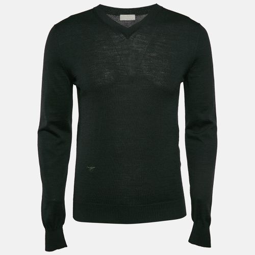 Dark Wool Knit V-Neck Sweatshirt S - Dior Homme - Modalova