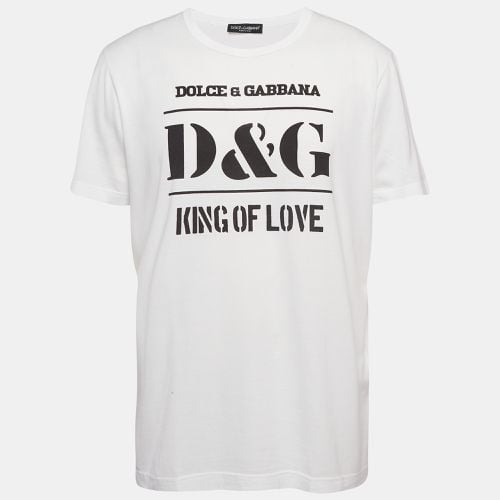 Printed Cotton Jersey Crew Neck T-Shirt XL - Dolce & Gabbana - Modalova