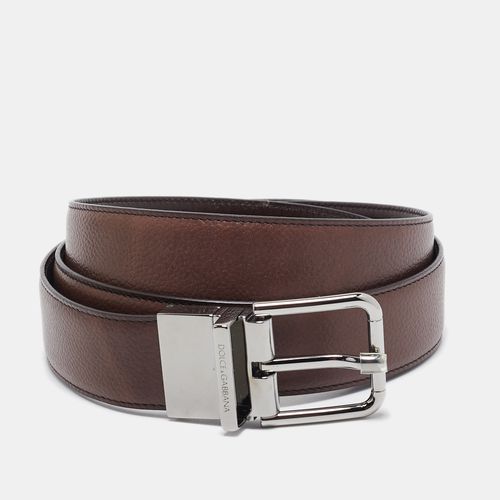 Leather Reversible Buckle Belt 105 CM - Dolce & Gabbana - Modalova