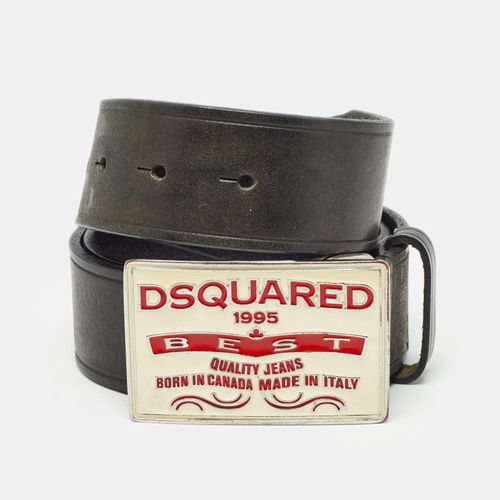 Leather Logo Plague Buckle Belt M - Dsquared2 - Modalova